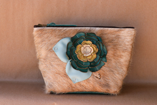 Cowhide Makeup Bag