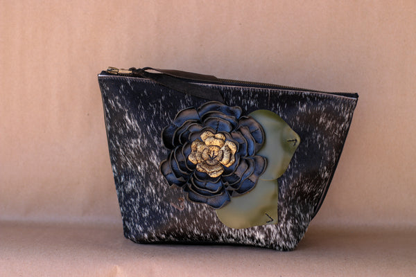 Cowhide Makeup Bag