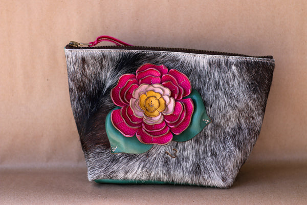 Cowhide Makeup Bag