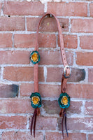 Leather Flower Headstall