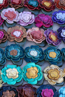 Leather Flower Hair/Hat Clips