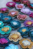 Leather Flower Hair/Hat Clips