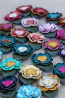 Leather Flower Hair/Hat Clips