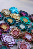 Leather Flower Hair/Hat Clips